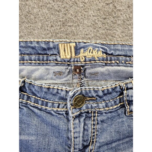 Kut From The Kloth Women's Straight Leg Jeans Size 6 Blue Flap Pocket Stretch - Picture 5 of 10